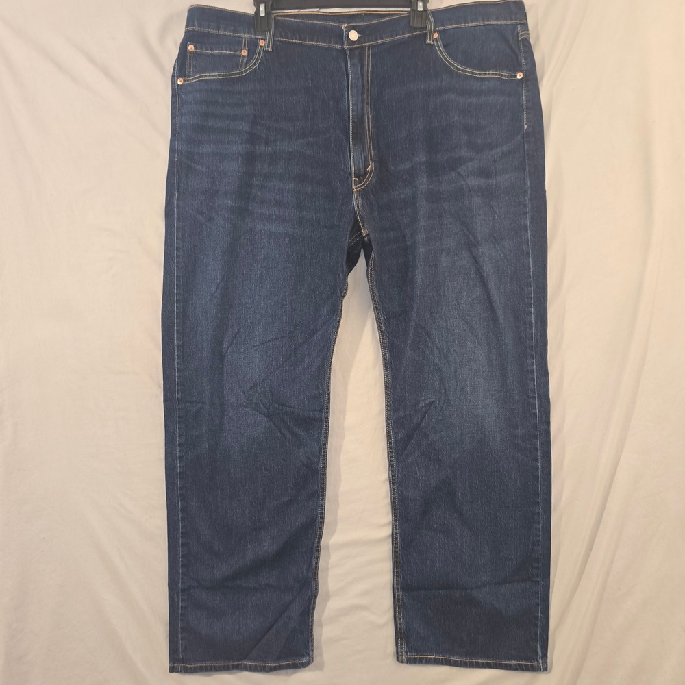 Levi's 505 Regular Fit Jeans 46x30 Mens Dark Wash Blue Straight Leg 045050012